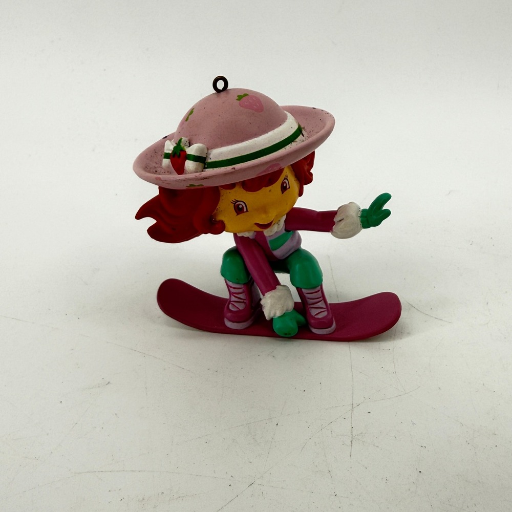 Strawberry Shortcake Ornament 2008 TCFC Pink Snowboarding Girl Snowboard